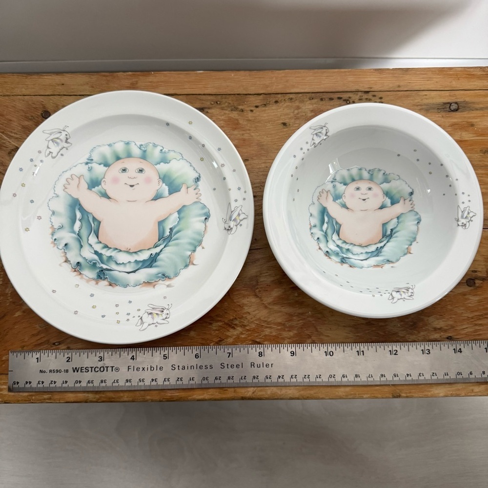 Cabbage Patch Kids Royal Worcester Plate and Bowl 1984